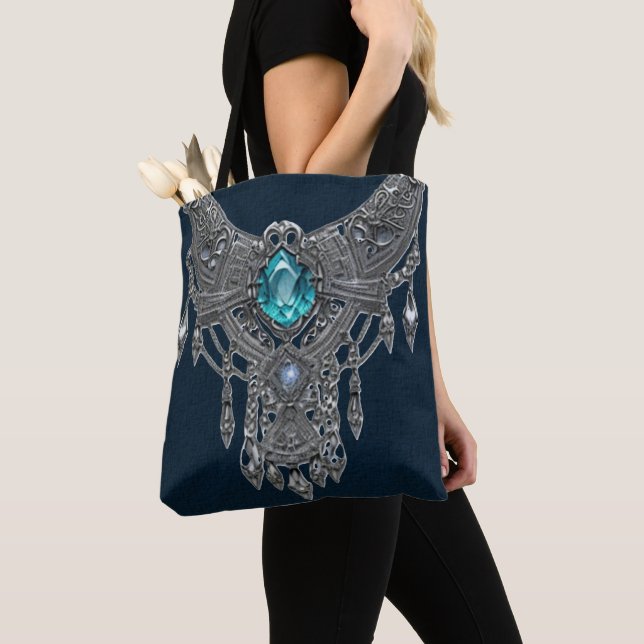 Bolso De Tela Clásico Aquamarine: (Detalle)