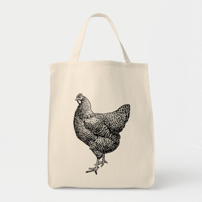 Bolso De Tela Clásico Barred Plymouth Rock Chicken Hen (Frente)