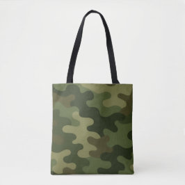 Bolso De Tela Clásico Camo Imprimir tonos tierra verde y marrón