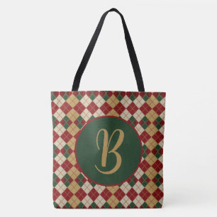 Bolso De Tela Clásico, Navidades/estilo de argyle invernal