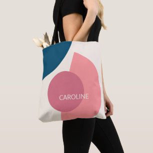 Bolso De Tela Clásico Patrón de Círculos Abstractos Funky de Med