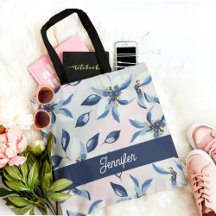 Clásico patrón floral azul de moda