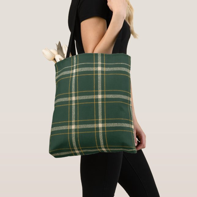 Bolso De Tela Clásico Plaid Verde de Navidad (Detalle)