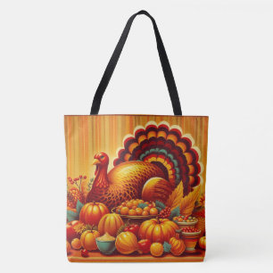 Bolso De Tela clásico/vintage Acción de Gracias Turquía