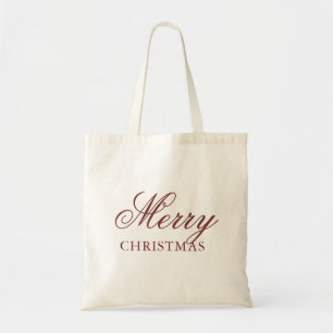 Bolso De Tela Clásico Vintage Burgundy Feliz Navidad