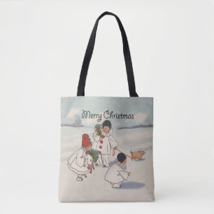 Bolso De Tela Clásico Vintage Christmas Snow Child