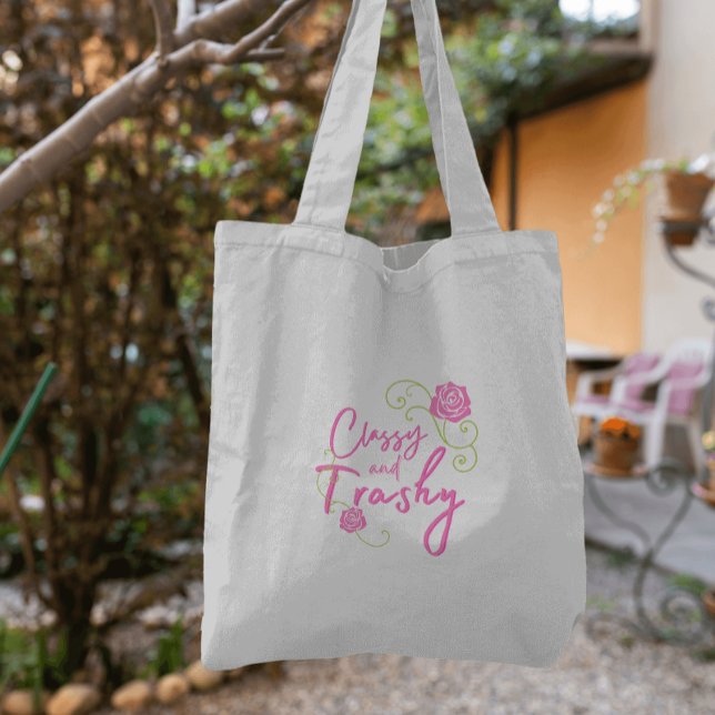 Bolso De Tela Clásico y Basura Rosa Rosa   (Fun bridesmaid gifts!)