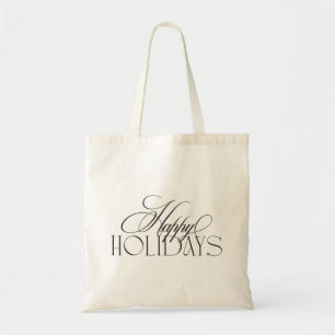Bolso De Tela Clásicos Navidades de texto de vacaciones felices