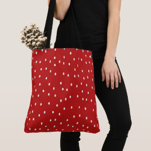 Bolso De Tela Clásicos puntos de polka rojo y blanco