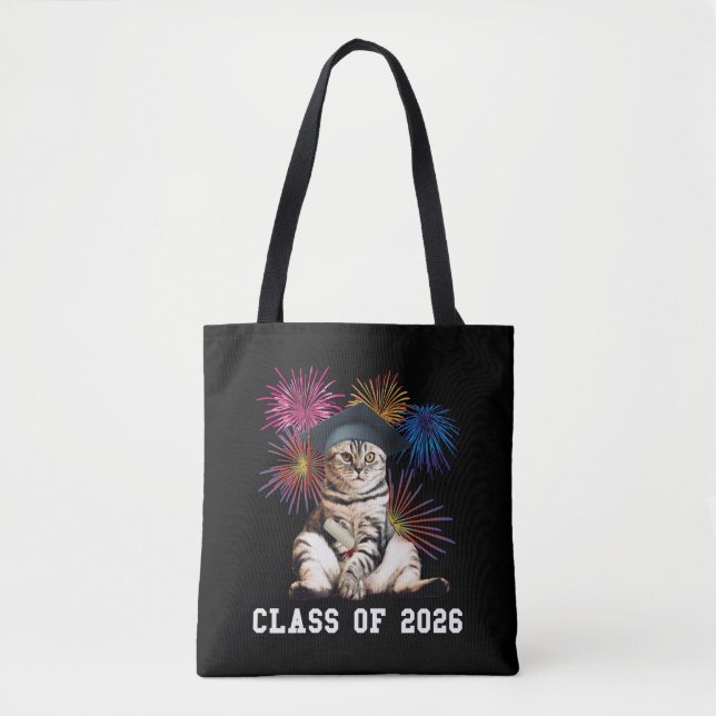 Bolso De Tela Class Of 2026 Cat Lover (Anverso)