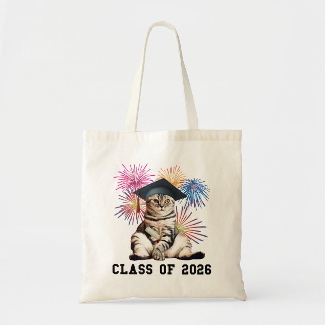 Bolso De Tela Class Of 2026 Cat Lover (Frente)