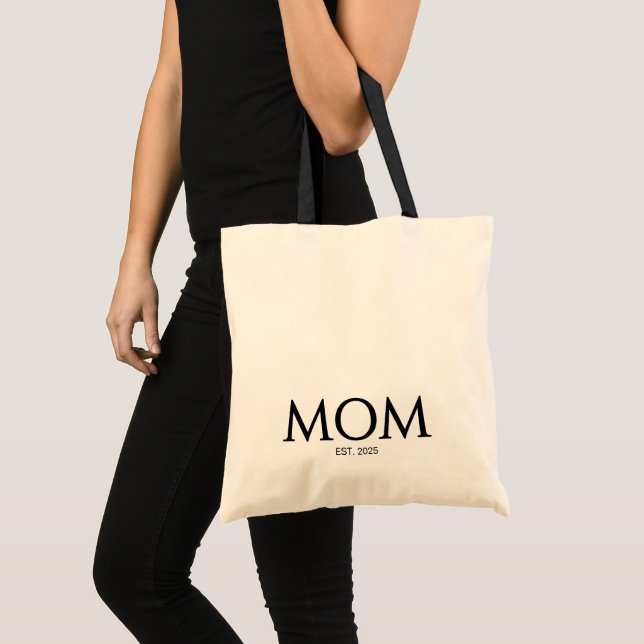 Bolso De Tela Classic Black Caps Mom Established  (Anverso (producto))