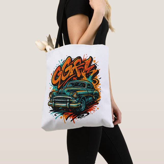 Bolso De Tela Classic Car Graffiti Tote Bag (Detalle)