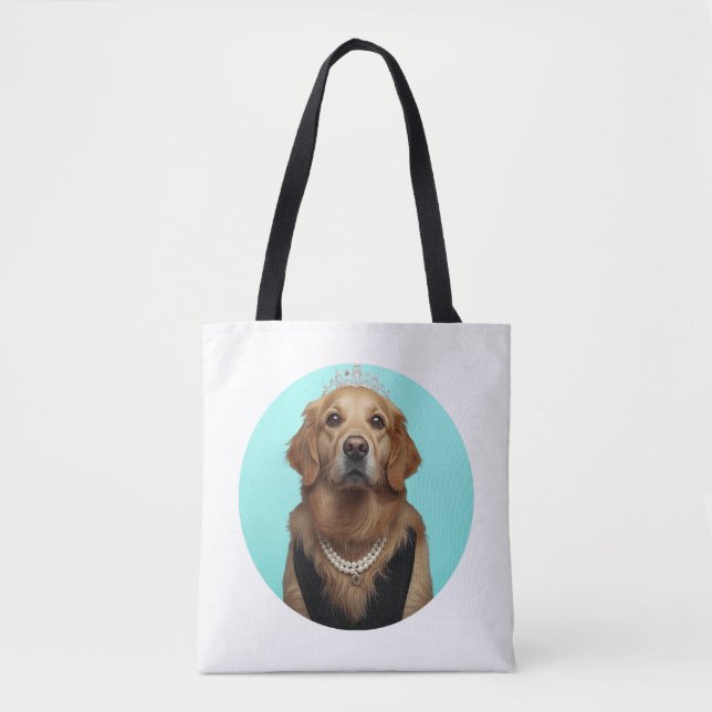 Bolso De Tela Classic Chic Breakfast Poster Golden Retriever (Anverso)