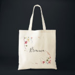 Bolso De Tela Classic Colorful Wild Floral Bridesmaid<br><div class="desc">This classic colorful wild floral bridesmaid tote bag is the perfect wedding gift to present your bridesmaids and maid of honor for a modern wedding. The design features a yellow,  purple,  white wild flowers with foliage in a rose and green watercolor background.</div>