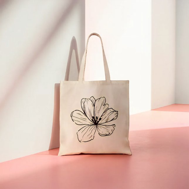 Bolso De Tela Classic Floral Line Drawing (Subido por el creador)