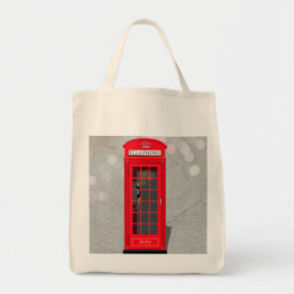 Bolso De Tela Classic London Red Phone Booth with Name
