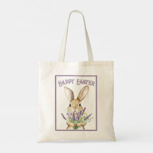 Bolso De Tela Classic Purple Happy Easter Bunny