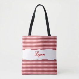 Bolso De Tela Classic Red & White Gingham | Personalized Name