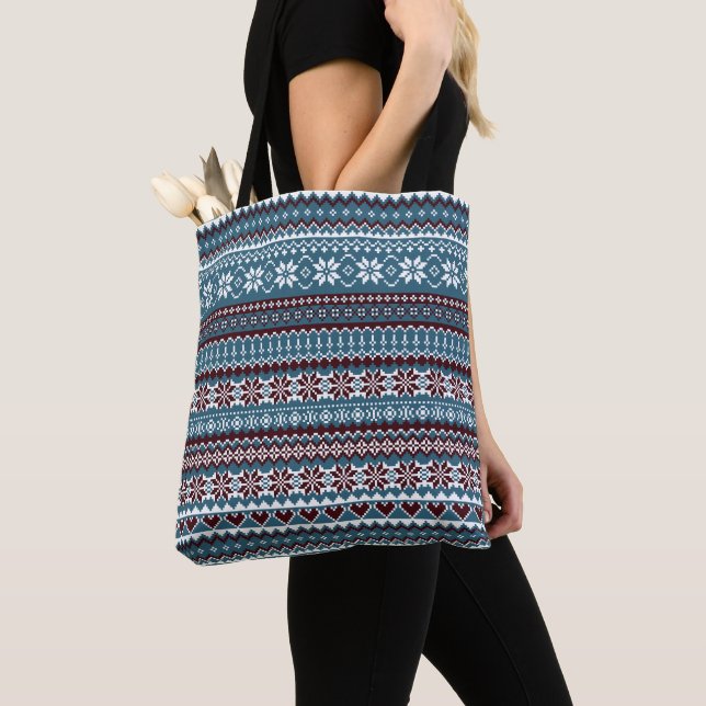 Bolso De Tela Classic Scandinavian Christmas Sweater Pattern (Detalle)