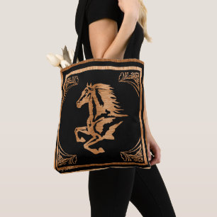 Bolso De Tela Classy Wood Horse Silhouette