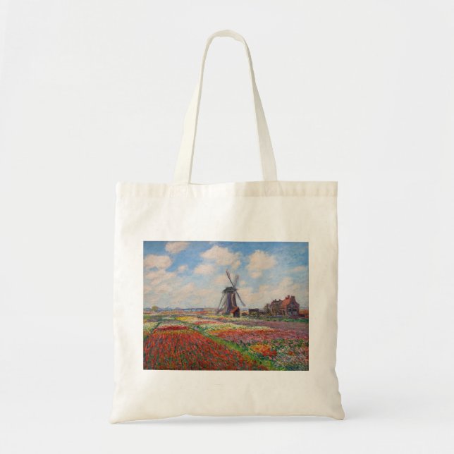 Bolso De Tela Claude Monet - Campo de tulipanes en Holanda (Frente)