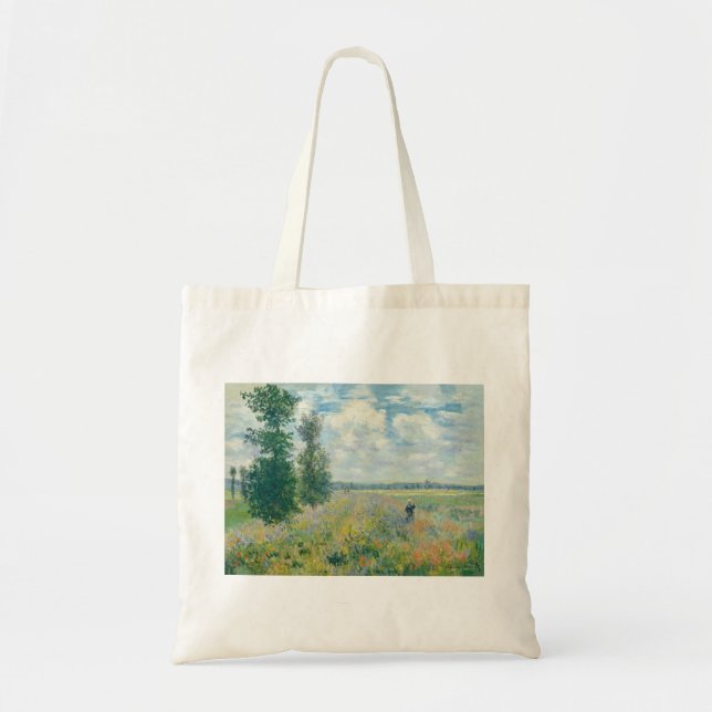 Bolso De Tela Claude Monet - Campos de amapola cerca de Argenteu (Frente)