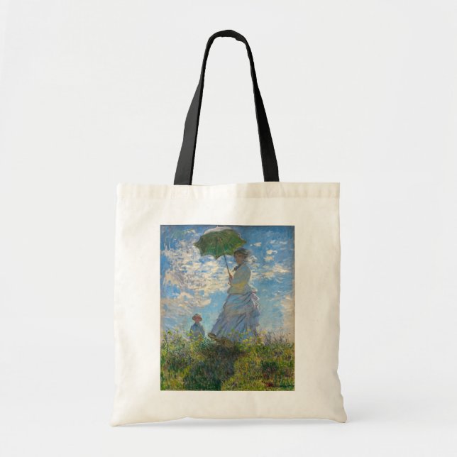 Bolso De Tela Claude Monet - El paseo, mujer con sombrilla (Frente)