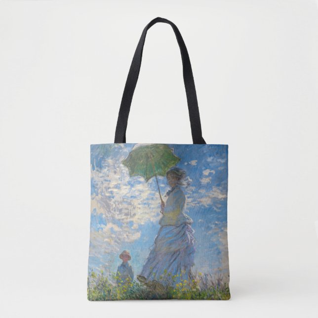 Bolso De Tela Claude Monet - El paseo, mujer con sombrilla (Anverso)
