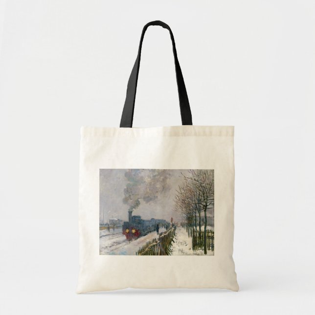 Bolso De Tela Claude Monet - El tren en la nieve / La locomotora (Frente)