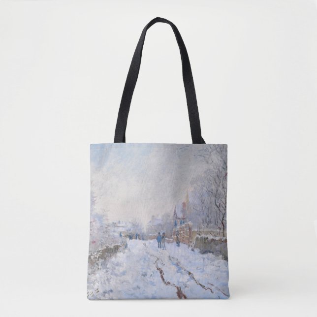 Bolso De Tela Claude Monet - Escena de nieve en Argentina (Anverso)