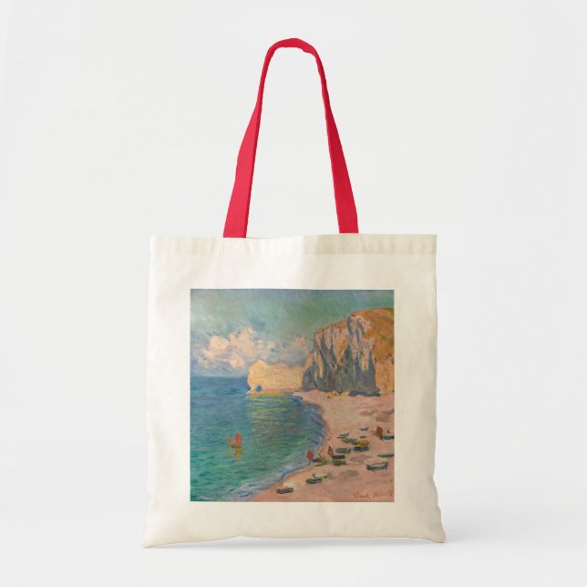 Bolso De Tela Claude Monet - Etretat: playa y Falaise d'Amonet (Frente)