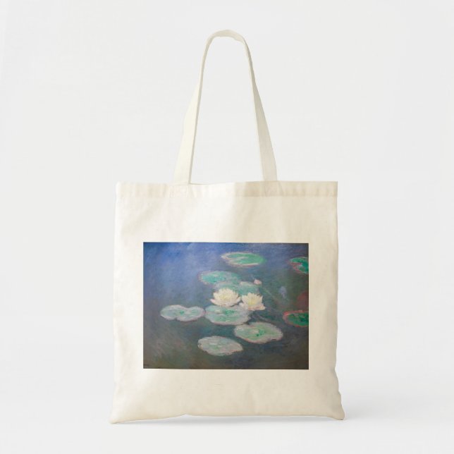 Bolso De Tela Claude Monet - Lilies de agua, efecto nocturno (Frente)