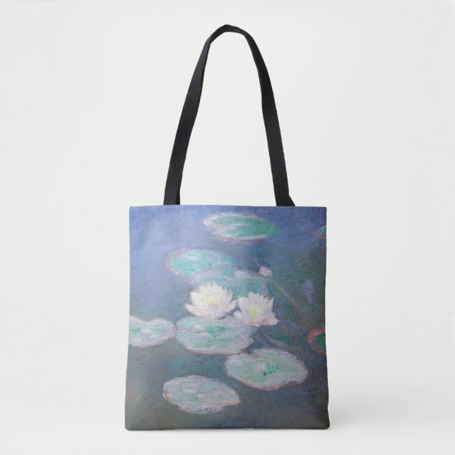 Bolso De Tela Claude Monet - Lilies de agua, efecto nocturno (Anverso)