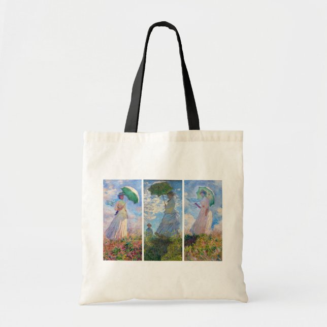 Bolso De Tela Claude Monet - Mujer con asador (Frente)