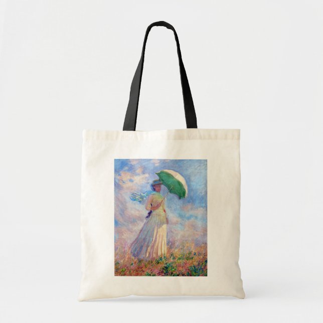 Bolso De Tela Claude Monet - Mujer con Parasol a la derecha (Frente)