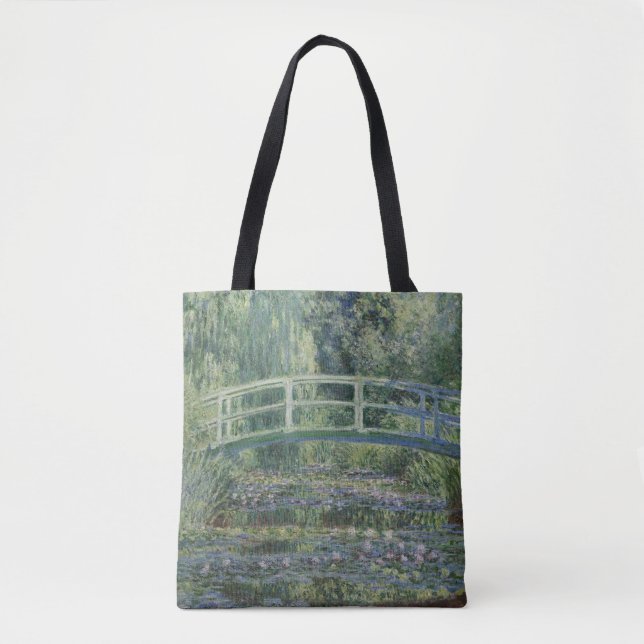 Bolso De Tela Claude Monet - Nieves Y Puente Japonés (Anverso)