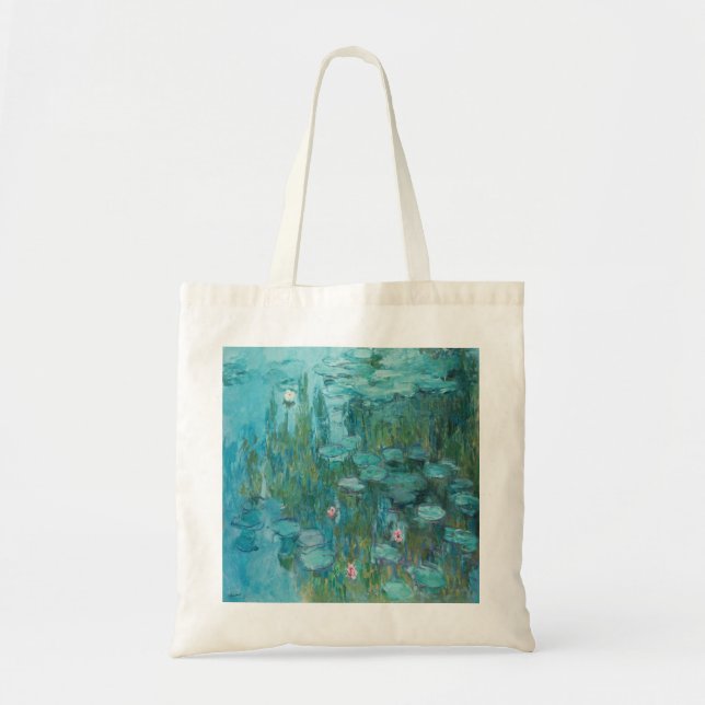 Bolso De Tela Claude Monet - Nympheas - Pintura de lirios de agu (Frente)