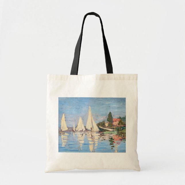 Bolso De Tela Claude Monet - Regattas en Argenteuil (Frente)