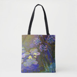Bolso De Tela Claude Monet Water Lilies Agapanthus