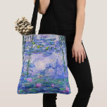 Bolso De Tela Claude Monet Water relaja arte impresionista franc<br><div class="desc">Claude Monet Water Lilies es una colección de aproximadamente 250 pinturas al óleo del impresionista francés Claude Monet. Los cuadros representan el florido jardín de Monet en Giverny.</div>