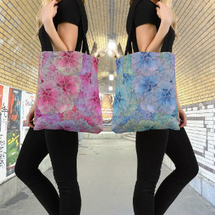 Bolso De Tela Claveles azules de estilo vintage