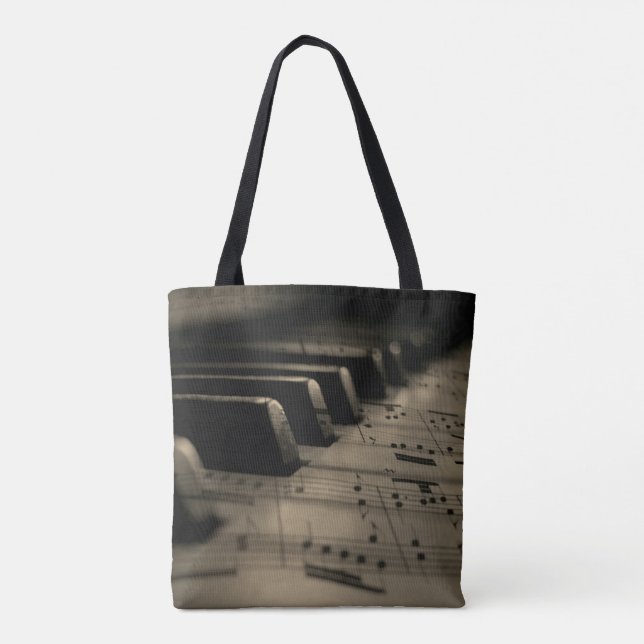 Bolso De Tela Claves de piano de música antigua (Reverso)