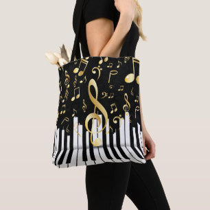 Bolso De Tela Claves de piano Elegante Music Note