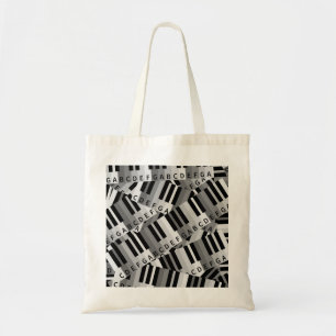 Bolso De Tela Claves de piano negro y blanco