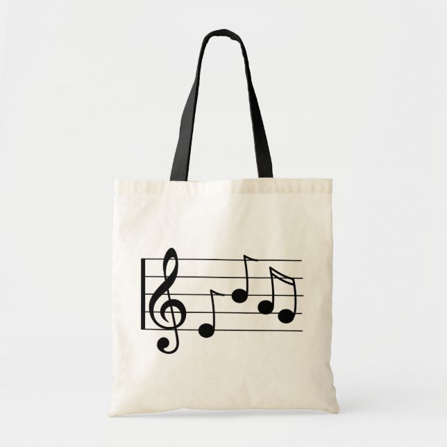 Bolso De Tela Clef agudo y personal de la notación musical (Frente)