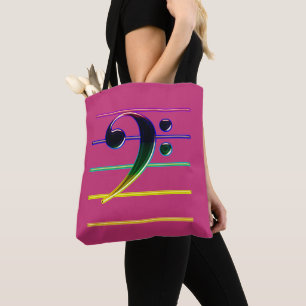 Bolso De Tela Clef bajo del arco iris en rosa