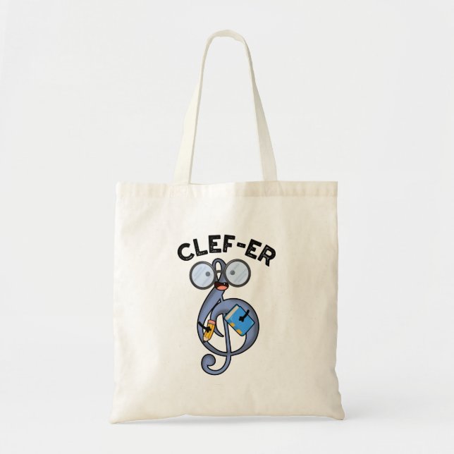 Bolso De Tela Clef-er Funny Music Pun (Frente)