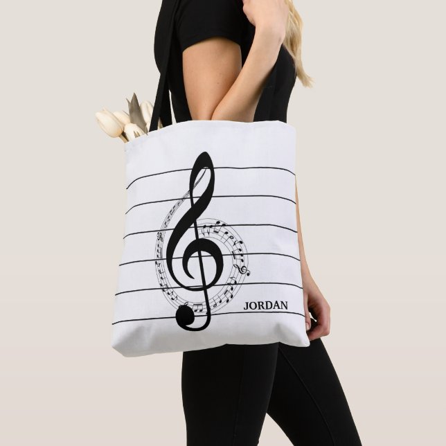 Bolso De Tela Clef Y Notas (Detalle)