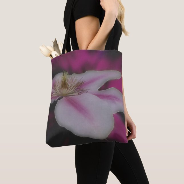 Bolso De Tela Clemátide en Pétalo de Flor Rosa (Detalle)